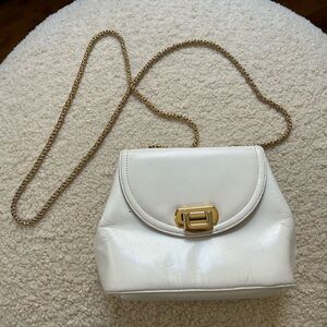 Vintage Neiman Marcus white and gold chain crossbody